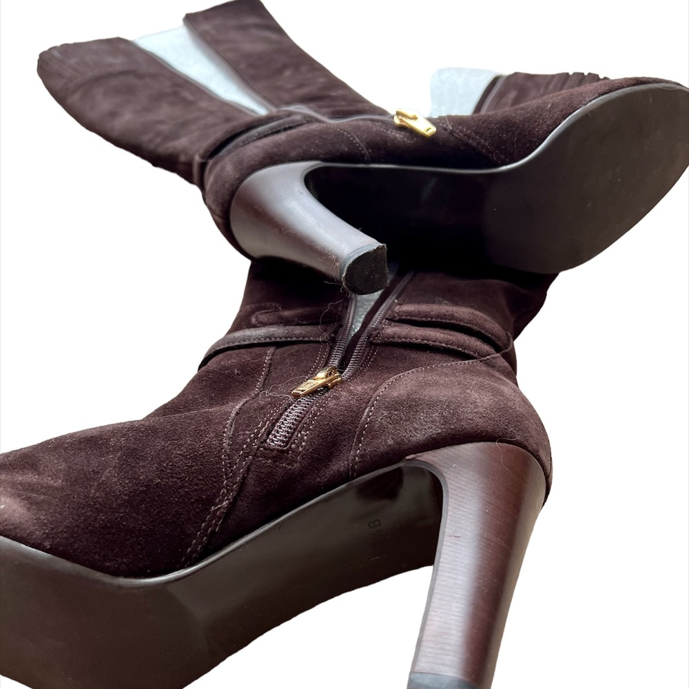 Double Ankle Strap Brown Suede Tall Talbots boots